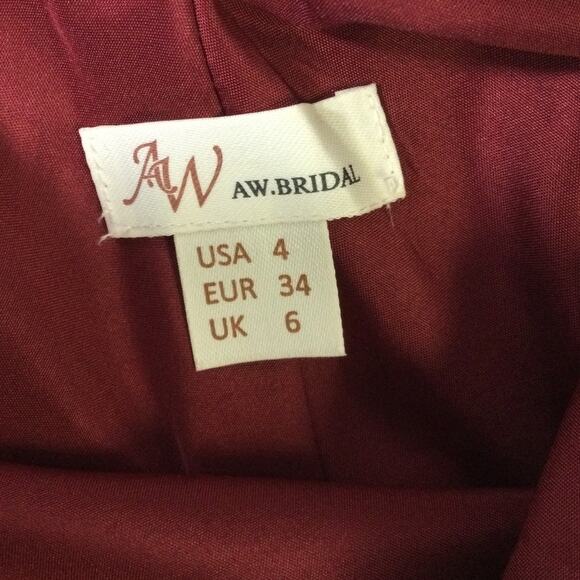 AW BRIDAL 4 S deep claret red Teigne wedding guest bridesmaid maxi dress NEW b51 - Picture 8 of 9